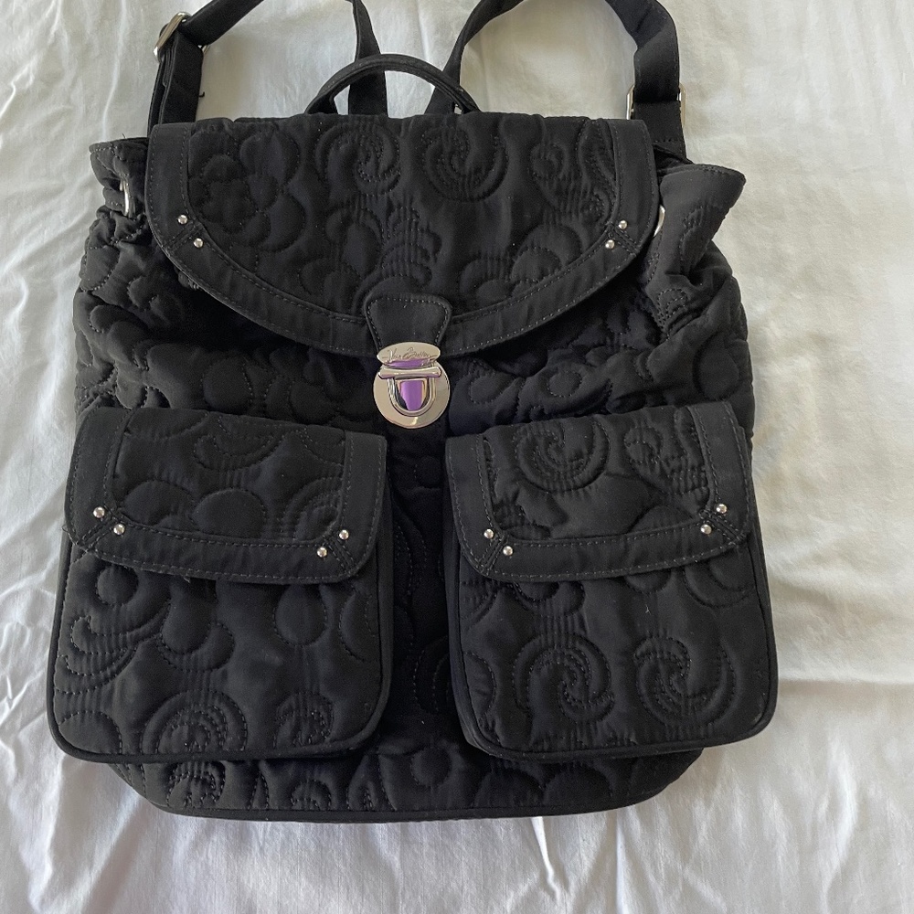 Vera Bradley Backpack, Black Quilted